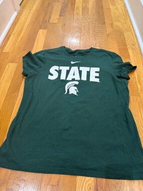 Nike Green 'STATE' Michigan Spartan Logo T-Shirt
